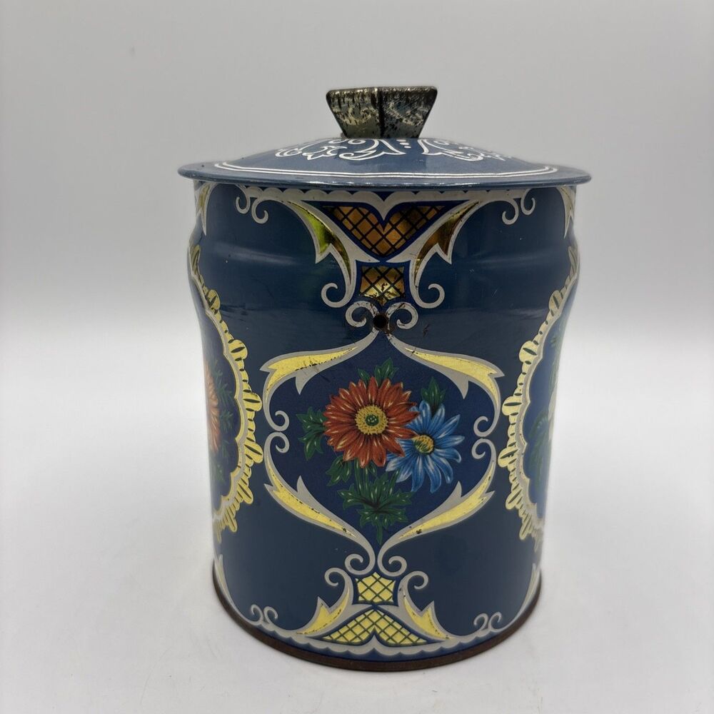 VTG Murray Allen Candy Tin Summer Flower Pattern Made in England, 1950s